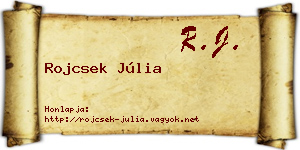 Rojcsek Júlia névjegykártya